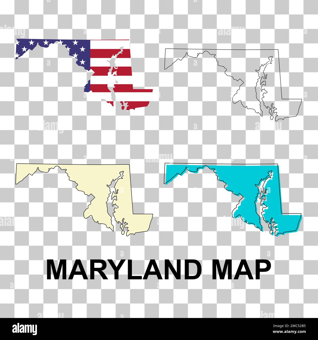 map of united states maryland