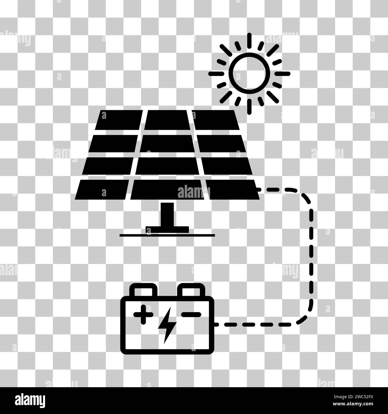 Solar panel icon, green power technology, ecology alternative energy ...