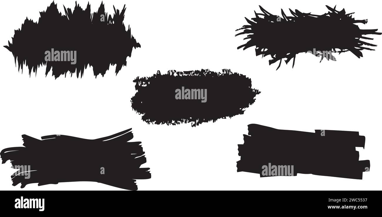 Vector set of handdrawn watercolor brush strokes Stock Vector Image ...