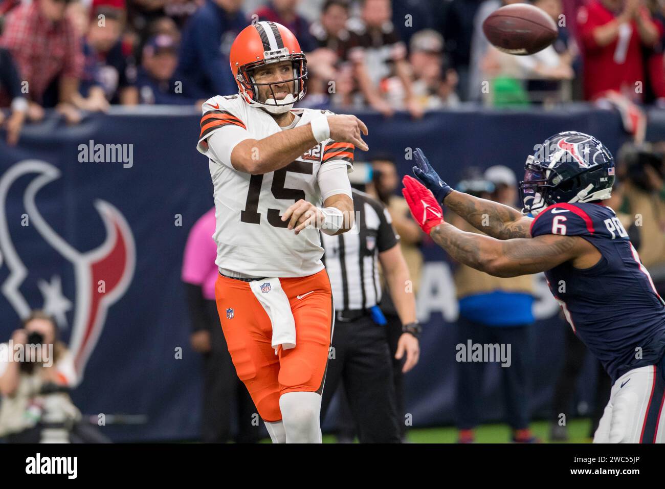 Houston, TX, USA. 13th Jan, 2024. Cleveland Browns quarterback Joe
