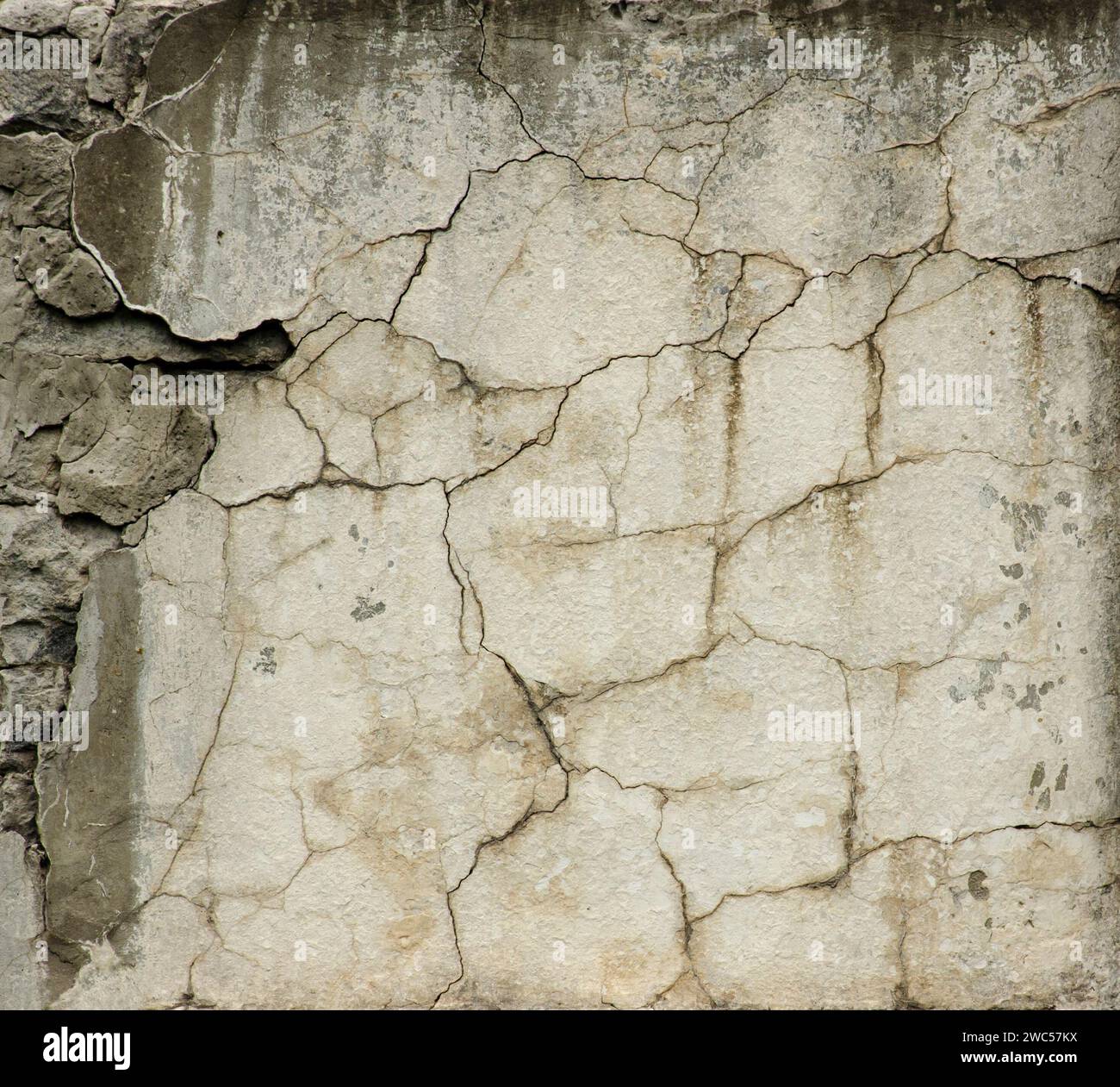 Old damaged cement block with cracks. For the apocalyptic design of old ...