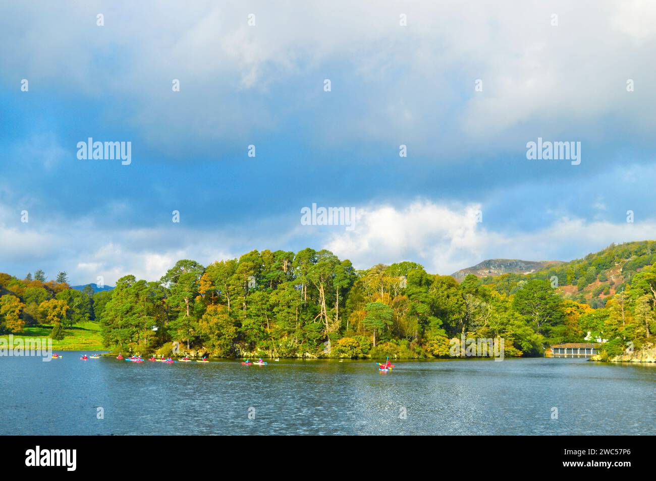 Lake Windermere the largest natural lake in England the West side of