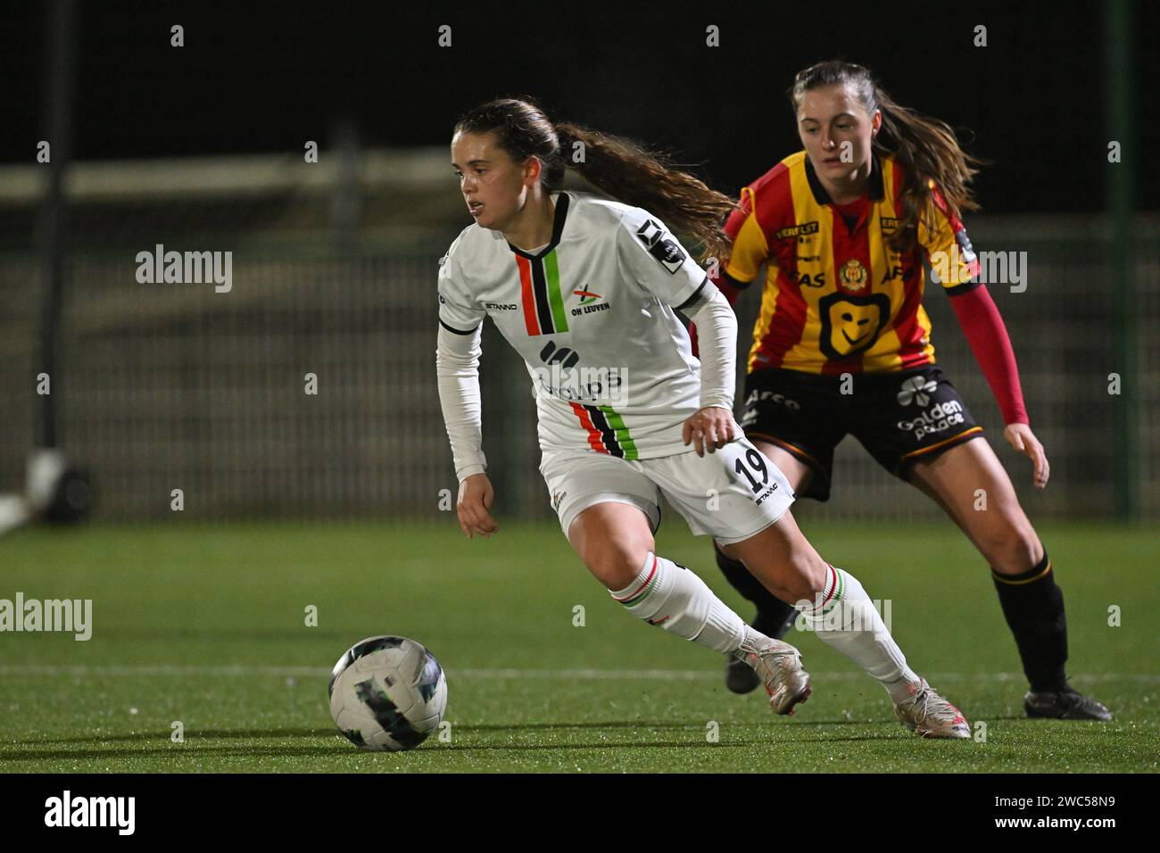 Oud Heverlee, Belgium. 13th Jan, 2024. Jeslynn Kuijpers (19) of OHL