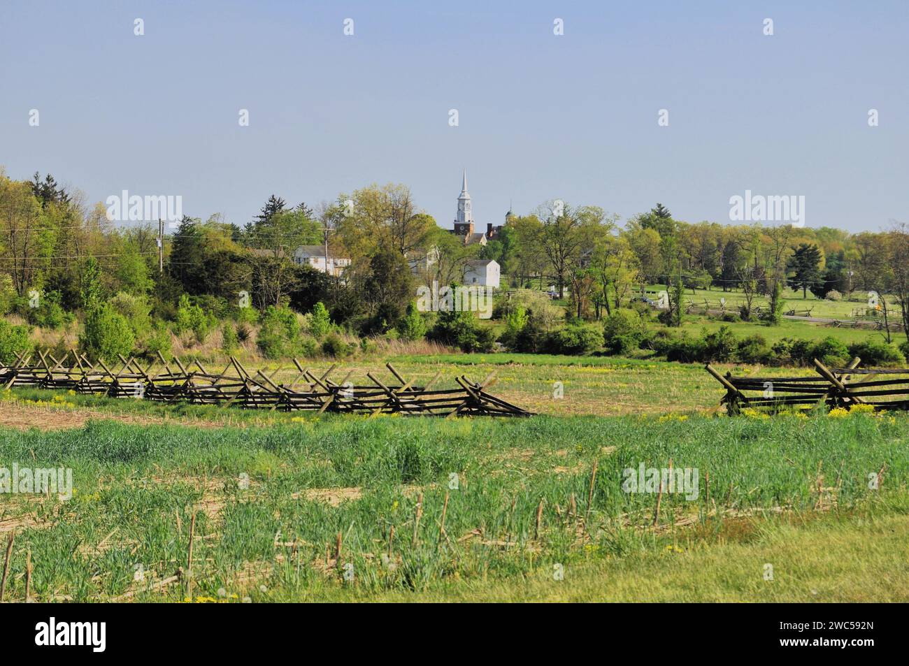 The scene of Picketts charge on Gettysburg battle field Pennsylvania ...