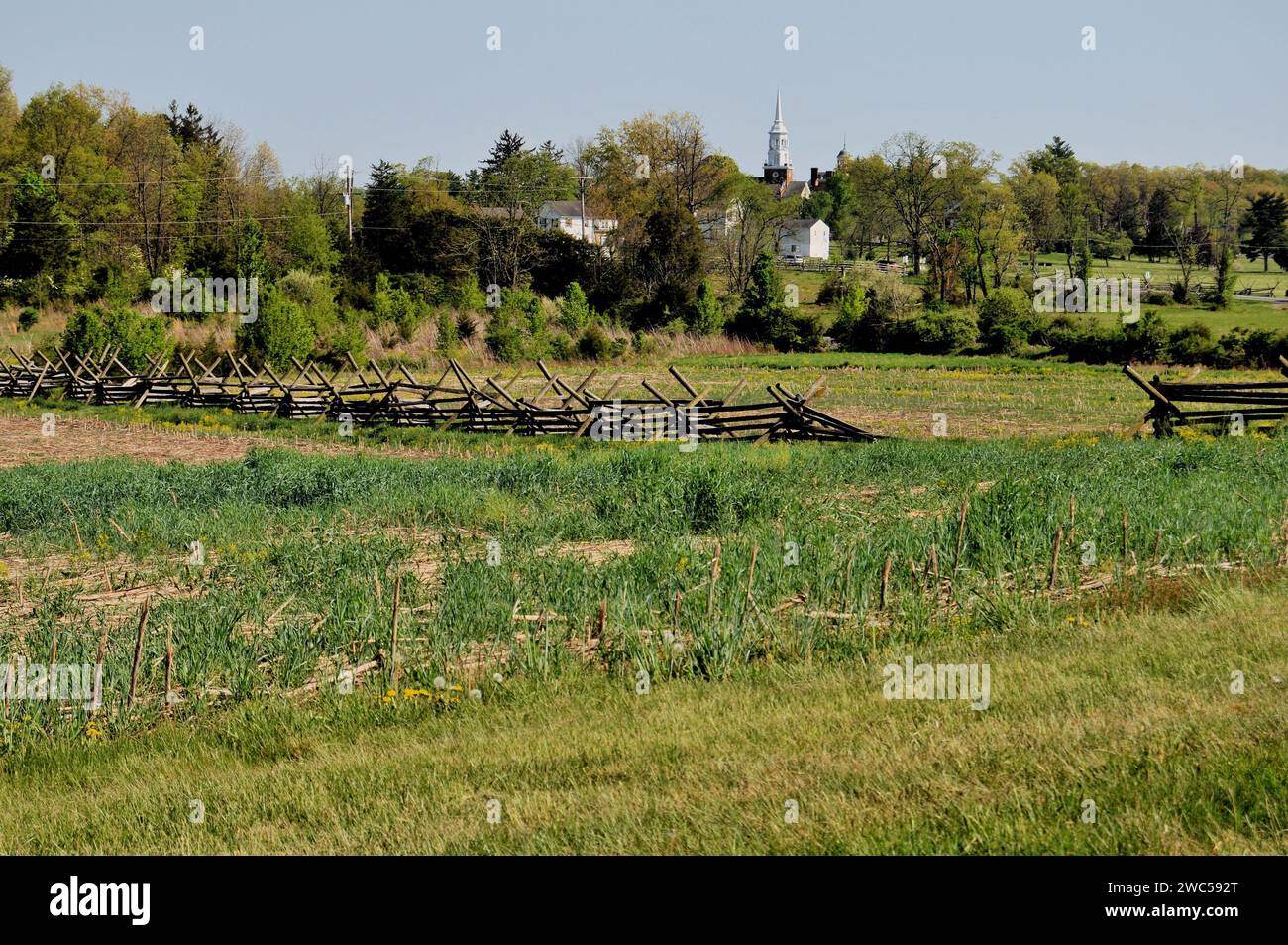 The scene of Picketts charge on Gettysburg battle field Pennsylvania ...