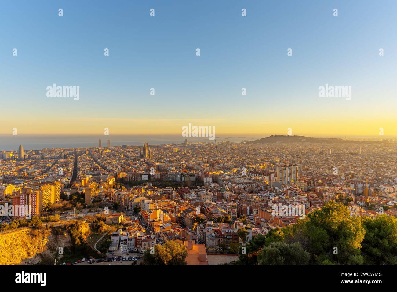 Aerial view of buildings in barcelona city hi-res stock photography and ...