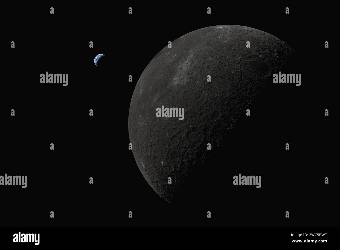 The Earth as seen from the Moon Stock Photo - Alamy