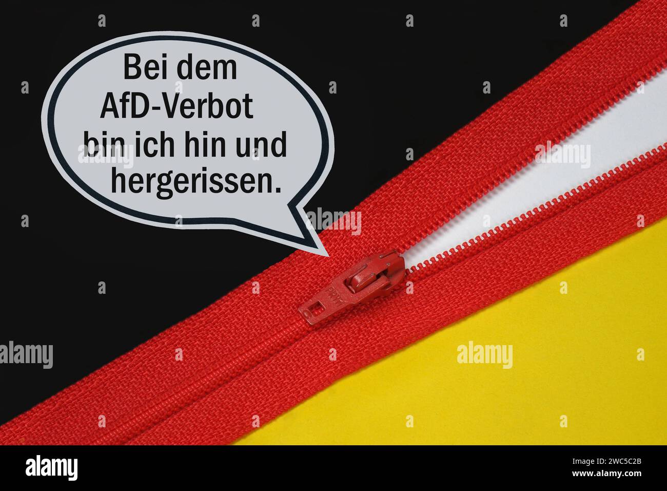 Reissverschluss mit Sprechblase AfDVerbot Reissverschluss mit