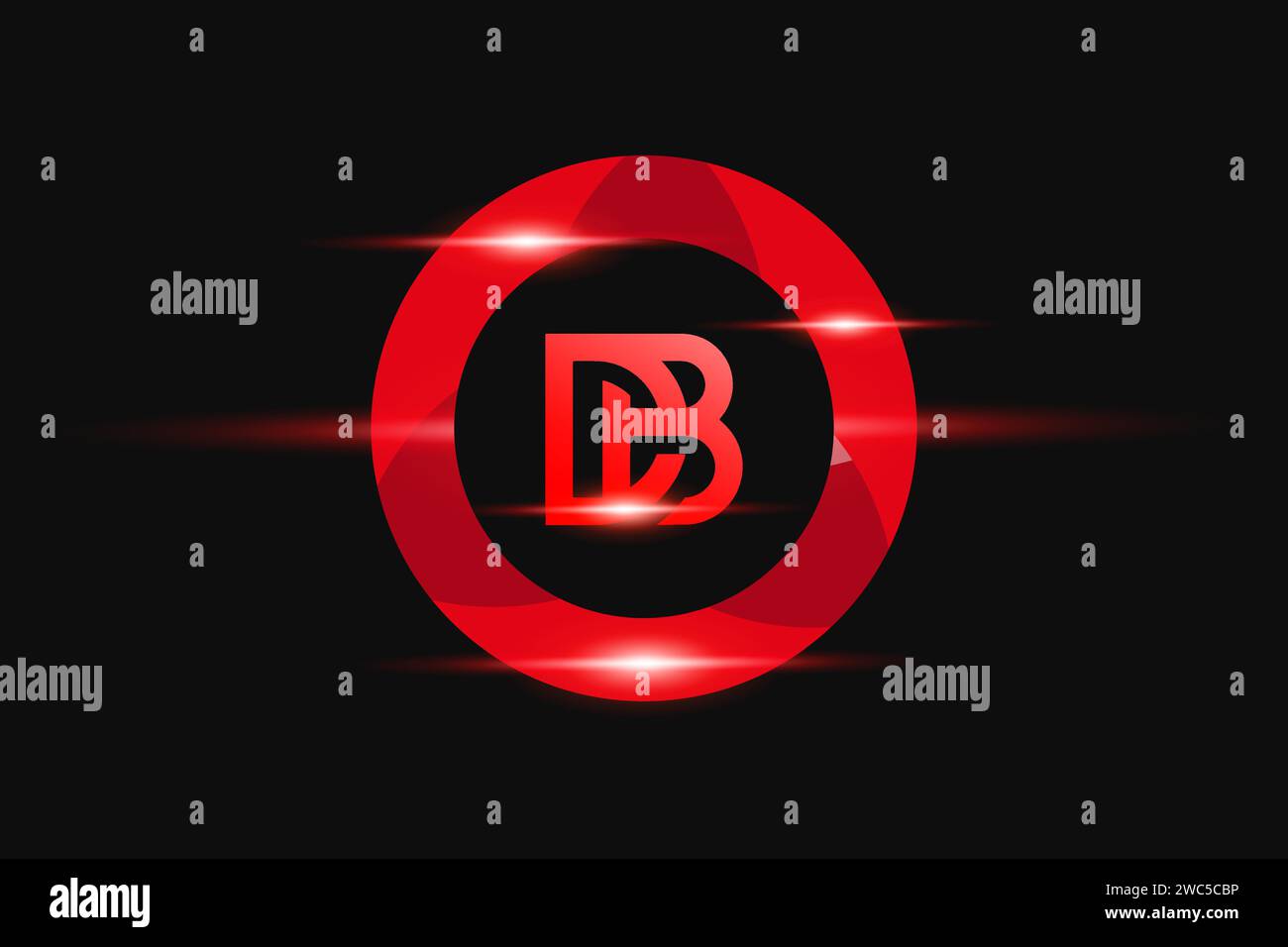 DB Red logo Design. Vector logo design for business. Stock Vector