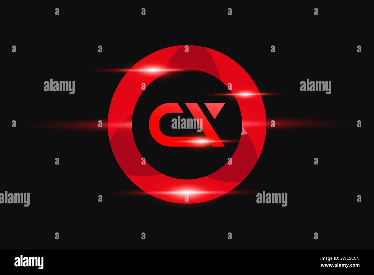 CX Red logo Design. Vector logo design for business. Stock Vector
