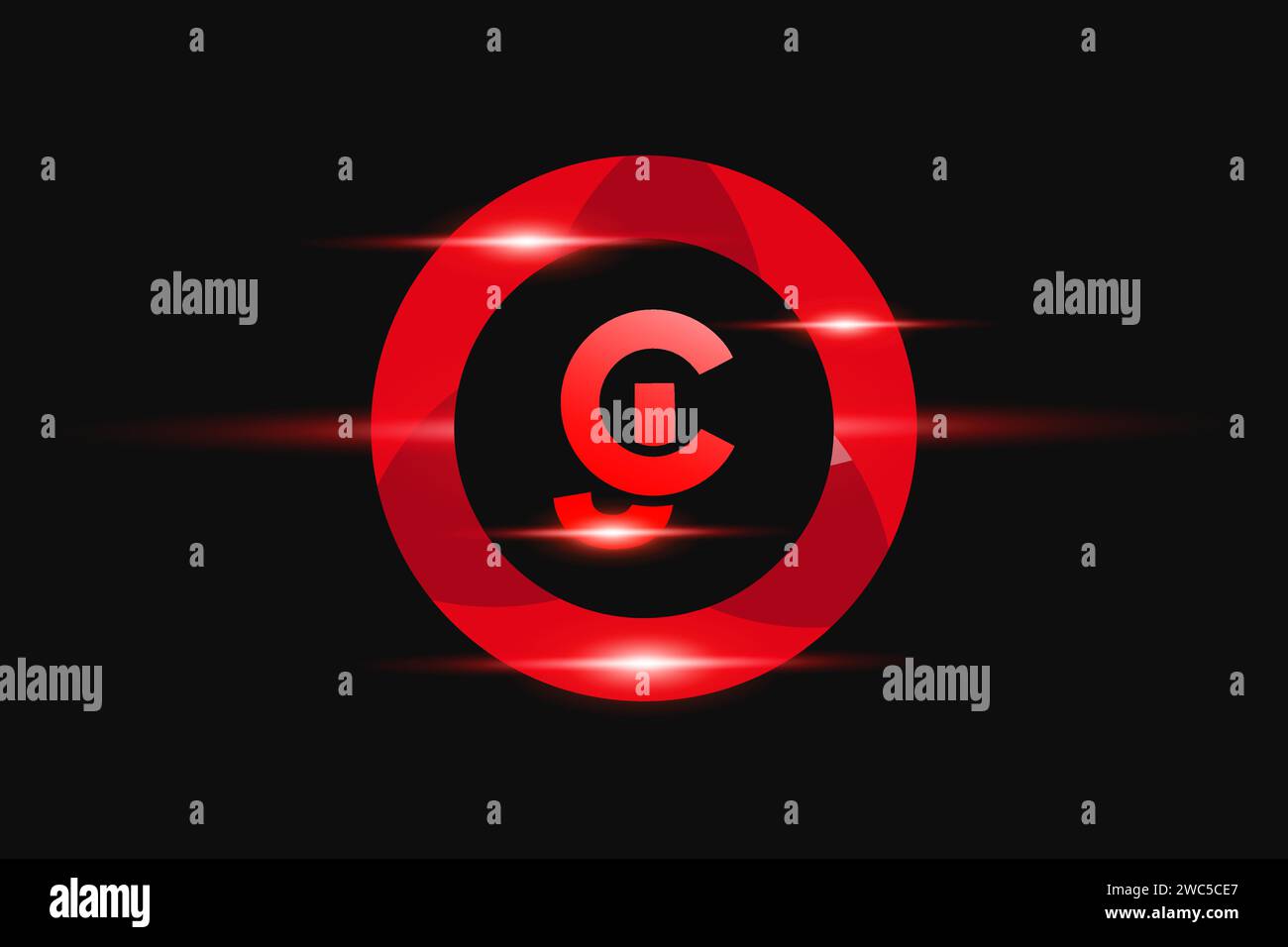 CJ Red logo Design. Vector logo design for business. Stock Vector