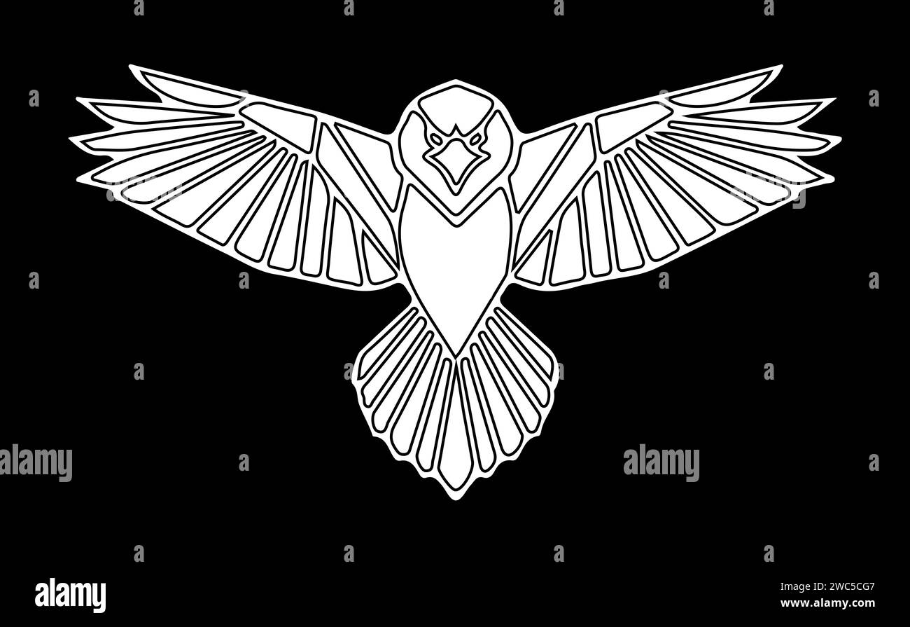 A flying Bird of Prey in illustrator Stock Photo