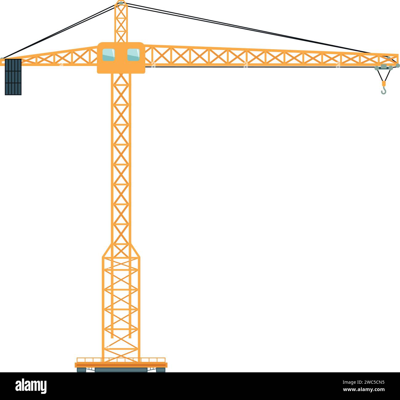 Construction Tower Crane Icon in Flat Style Stock Vector Image & Art ...