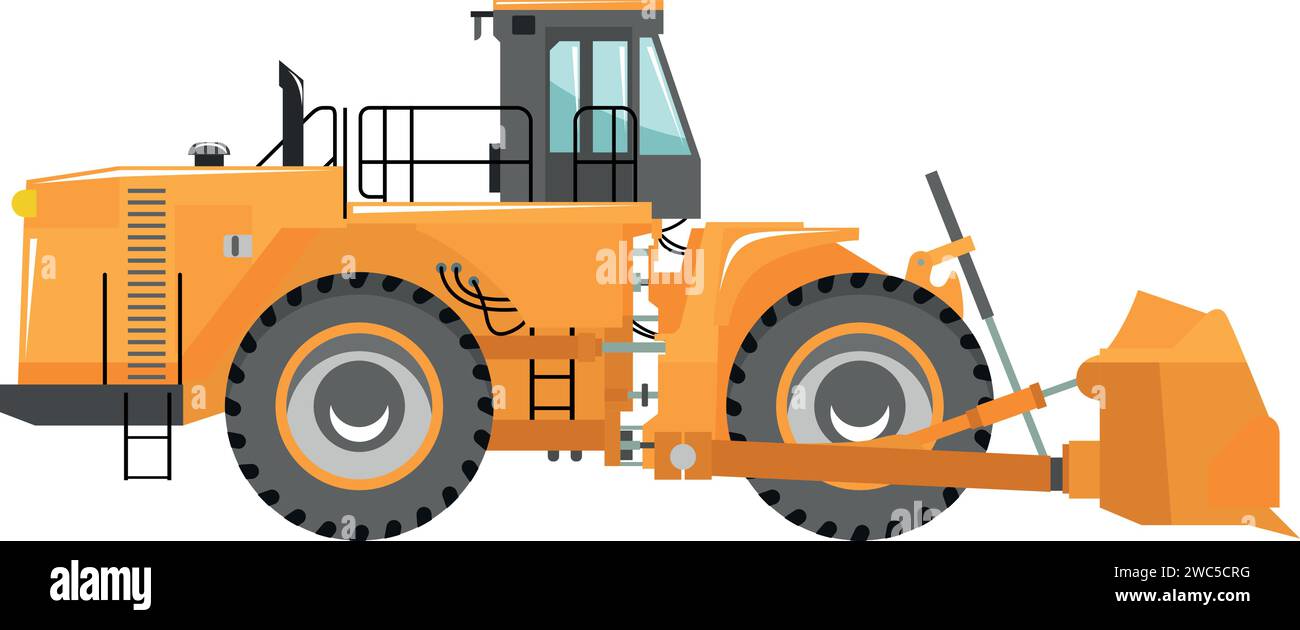 Wheel Dozer Icon in Flat Style Stock Vector Image & Art - Alamy