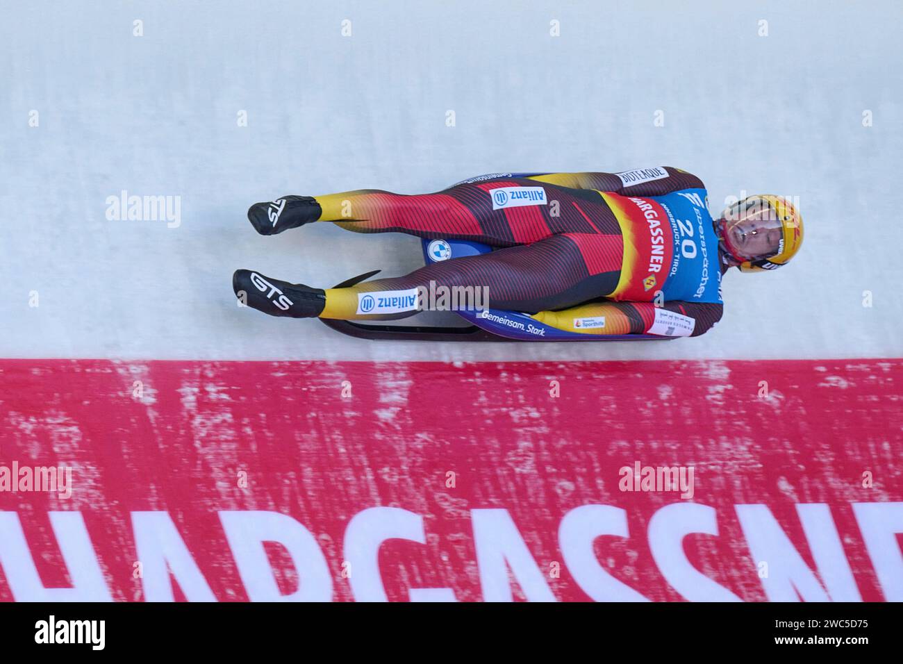 Innsbruck, Österreich 13.- 14. Januar 2024: Eberspächer Rennrodel ...