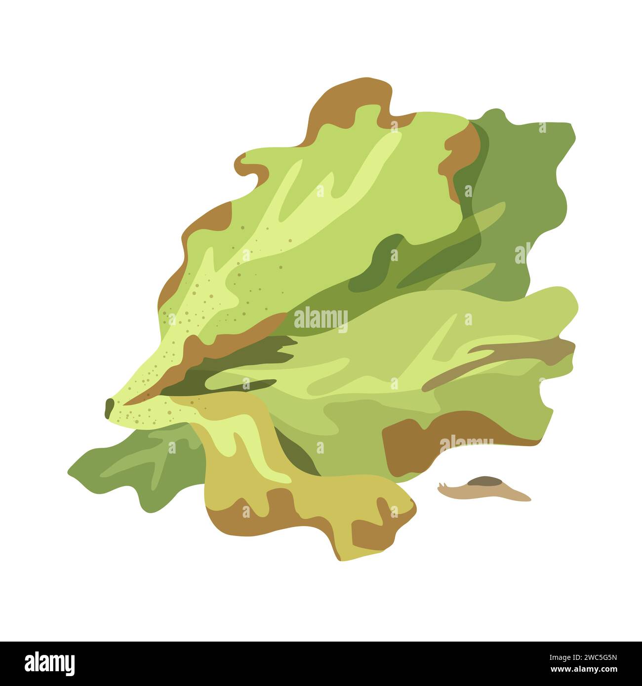 Spoiled salad leaves. Rotten food product, organic food waste cartoon vector illustration Stock Vector