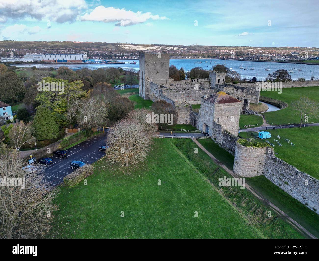 Portchester Castle, Portchester, Hampshire, England UK Stock Photo Alamy