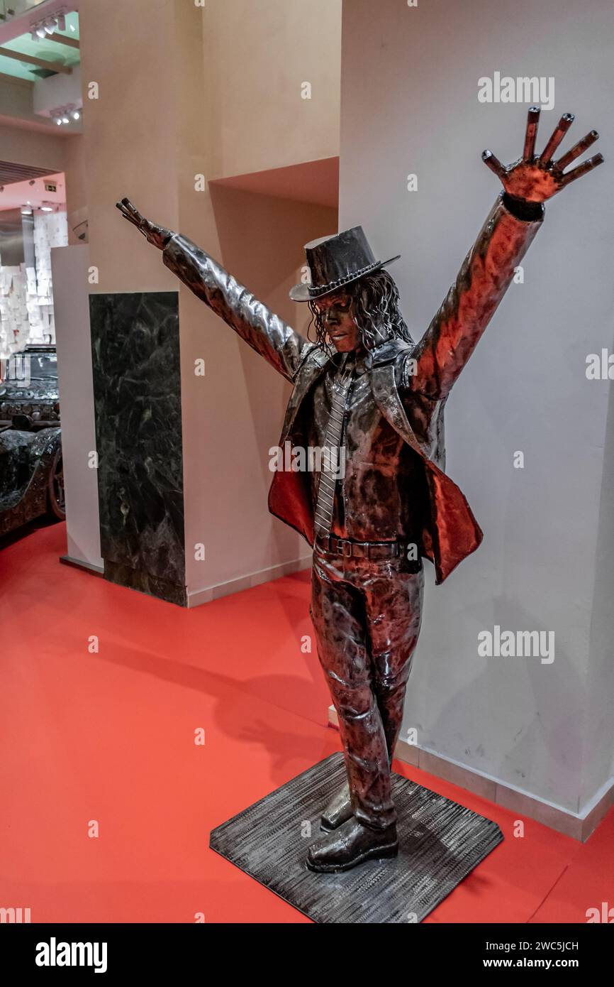 A statue of the king of pop in Prague city Stock Photo - Alamy