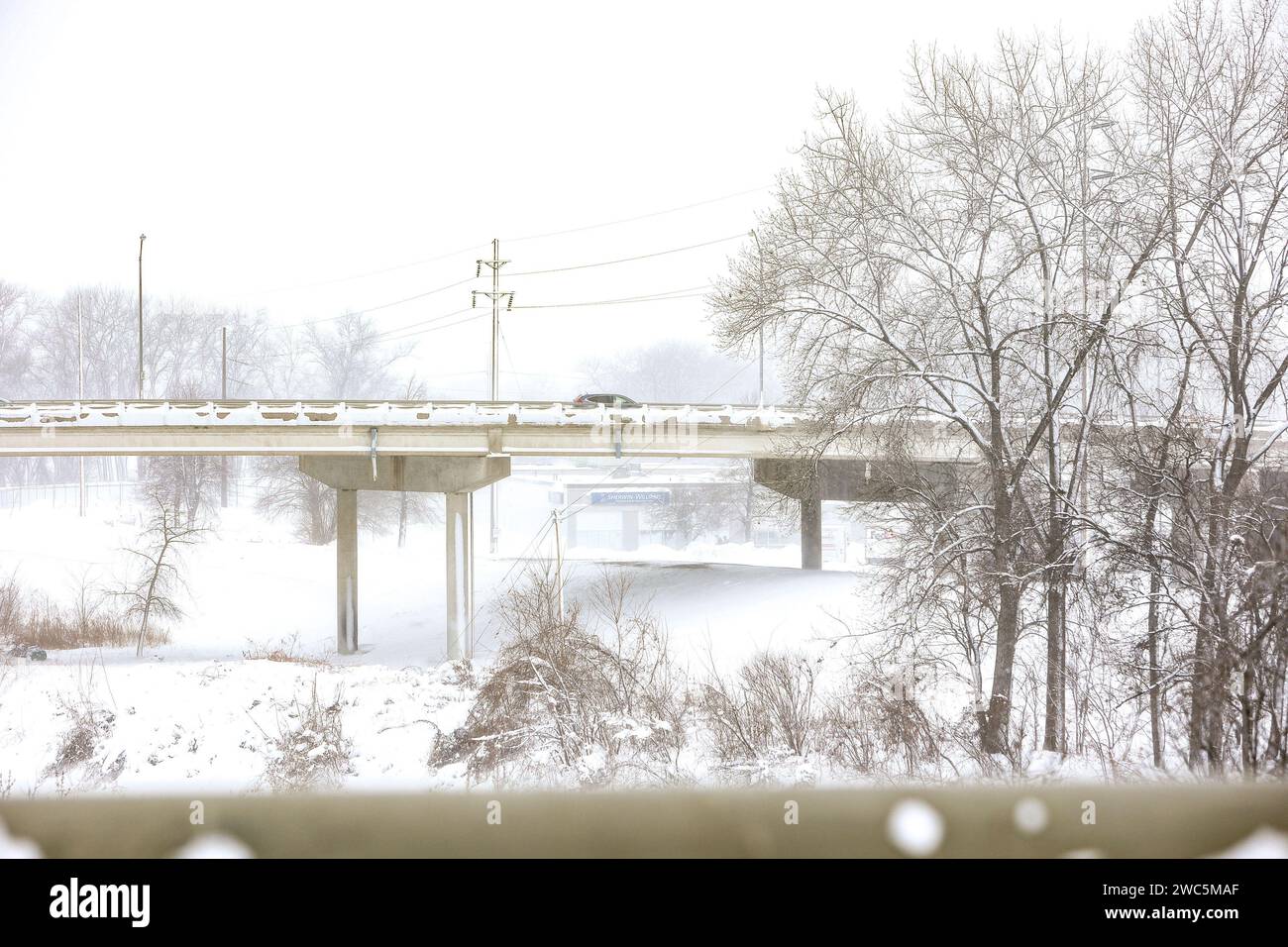 A severe winter storm brought blizzard conditions to Iowa, including