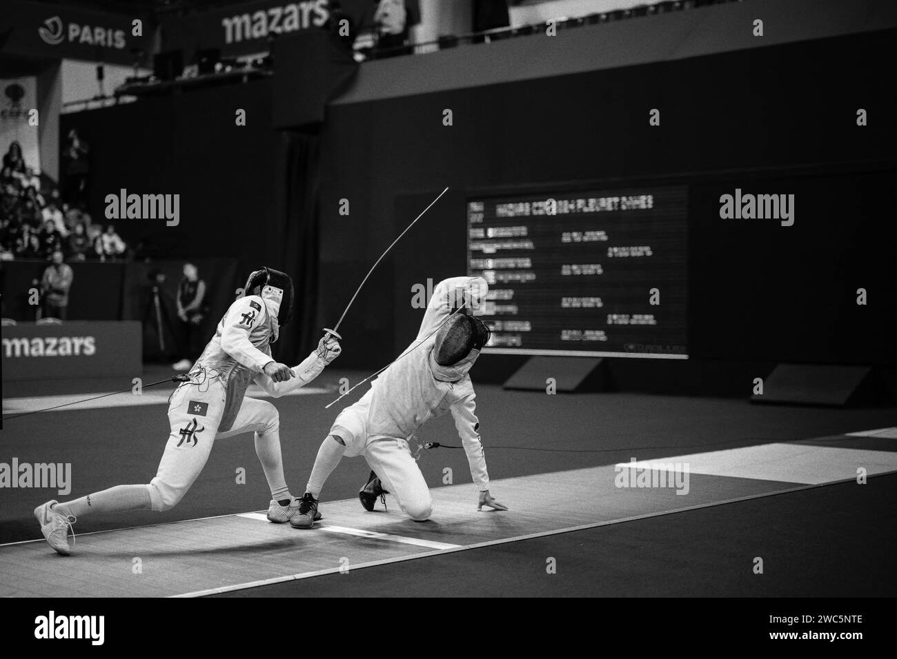 Paris, France. 13th Jan, 2024. Fencing Match (foil) between Fukuda