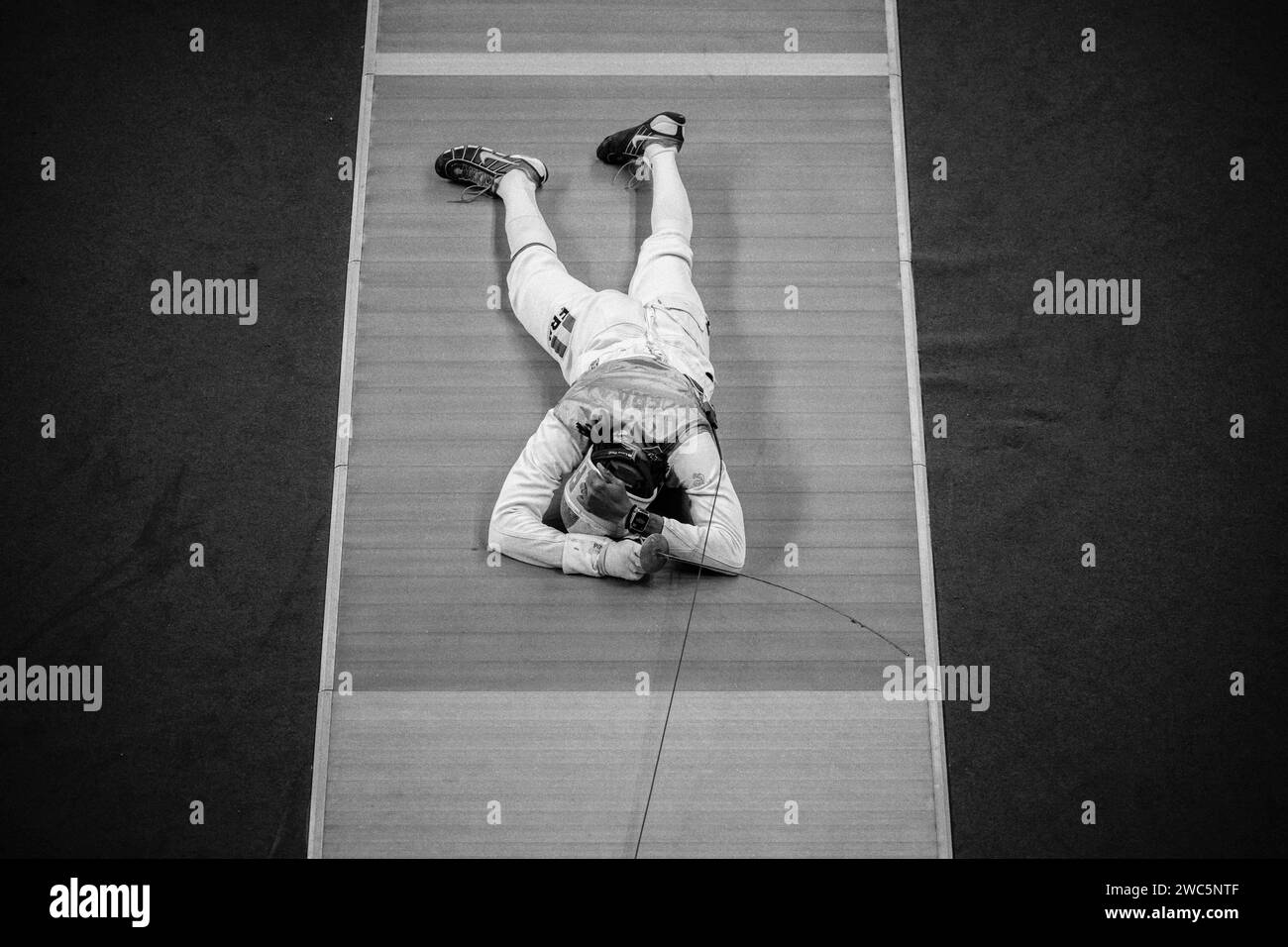 Paris, France. 13th Jan, 2024. Fencing Match (FOIL) between Maxime