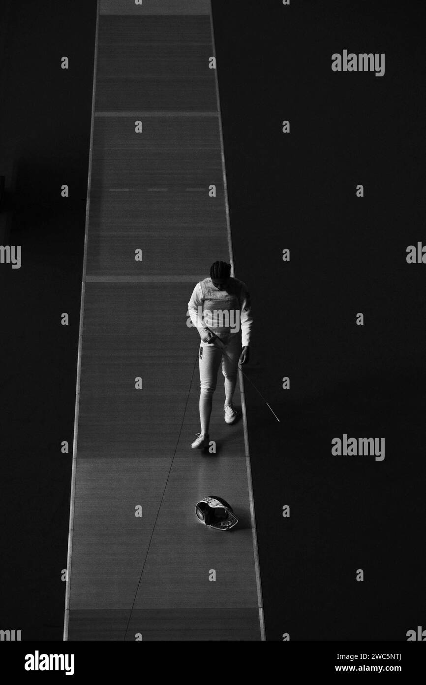 Paris, France. 13th Jan, 2024. Fencing Match (FOIL) between PASZTOR
