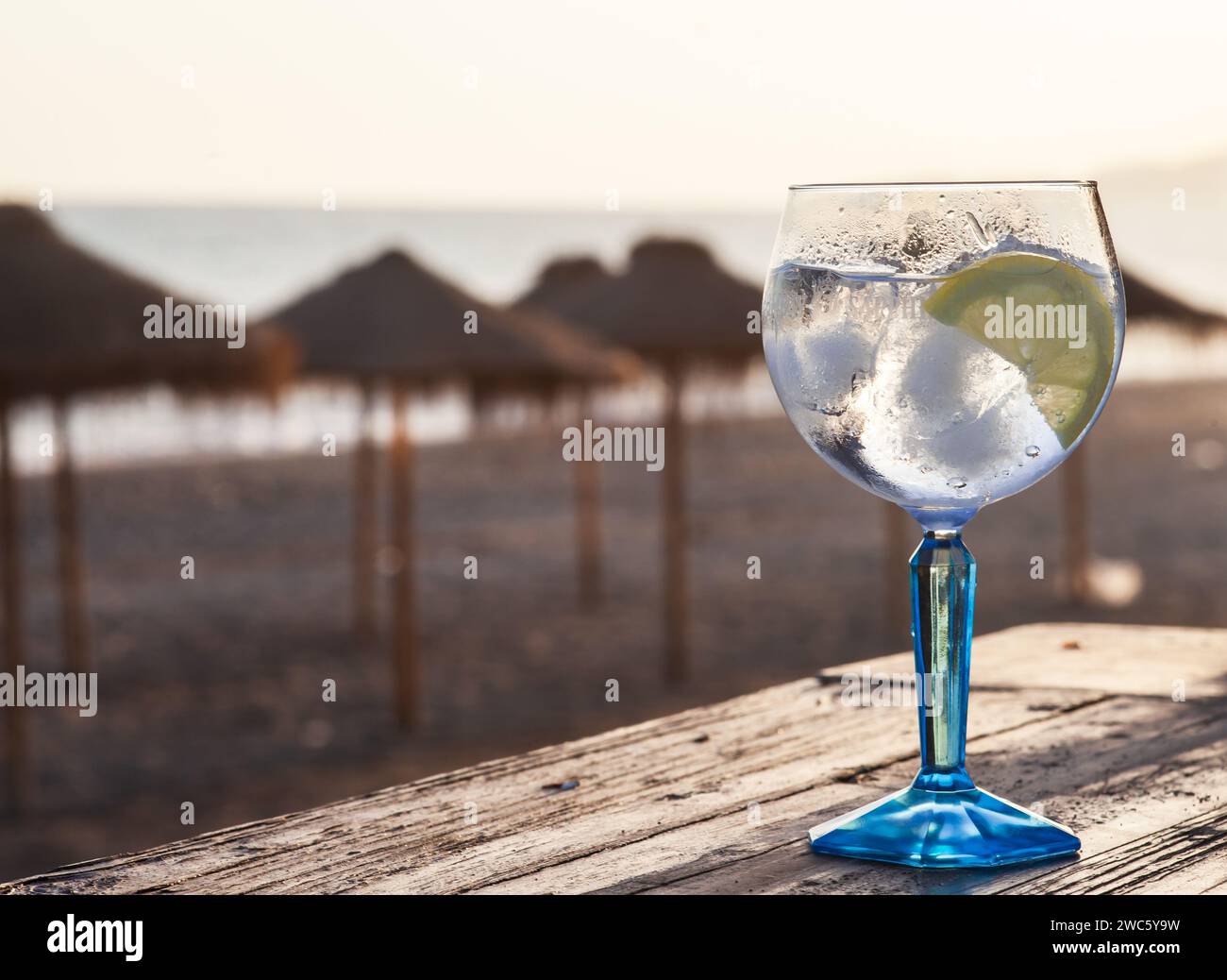Gin and tonic on the beach Stock Photo