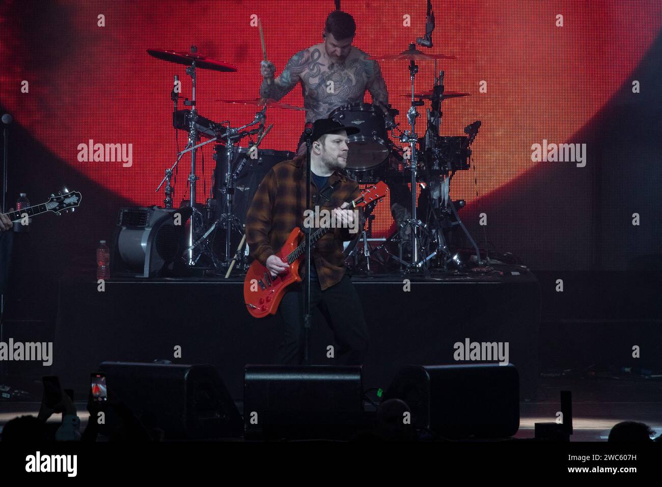 Anaheim, USA. 14th Jan, 2025. Patrick Stump and Andy Hurley of Fall Out