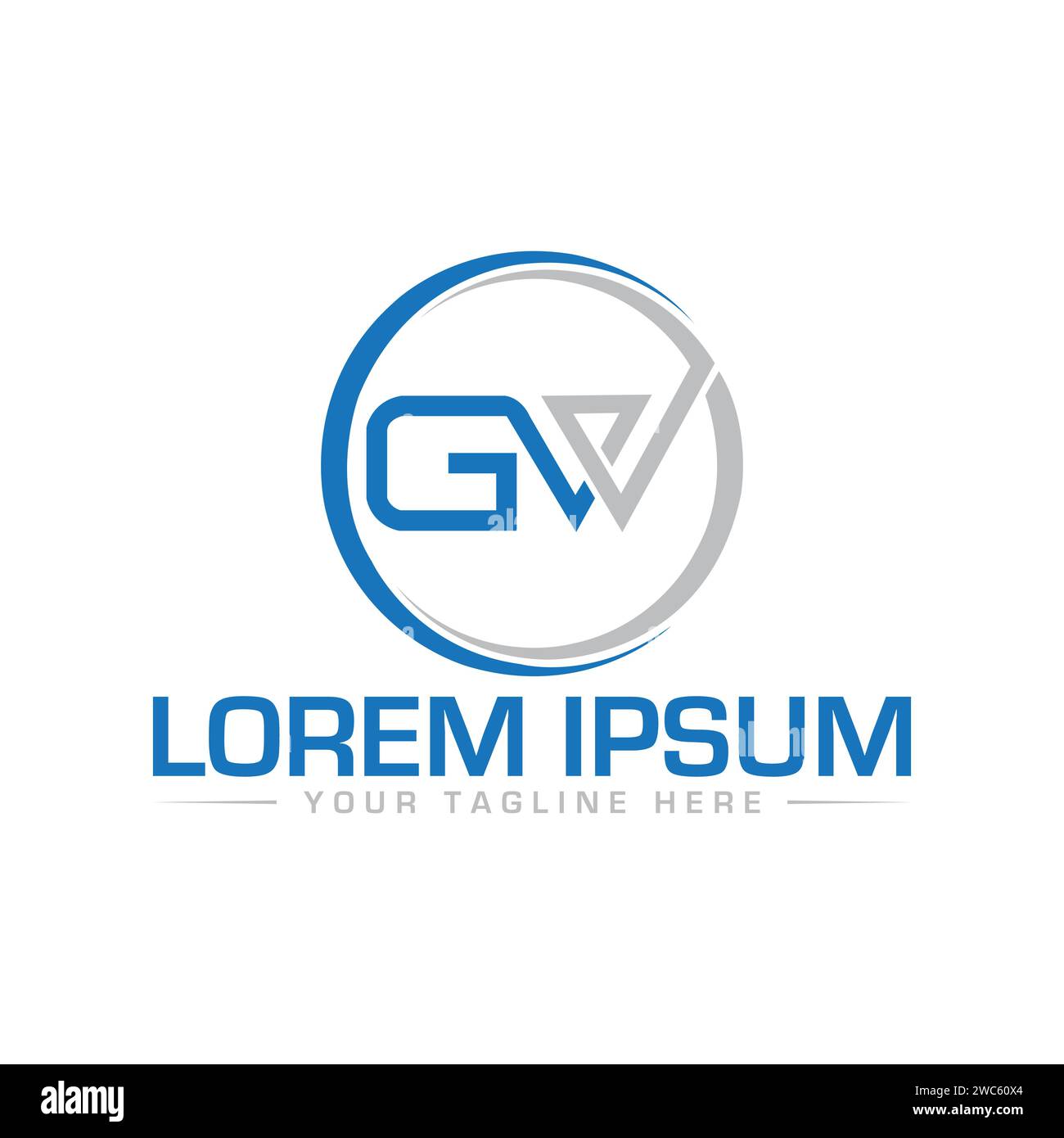 GW Letter Logo Design. Creative and Professional GW Logo Design. Stock Vector