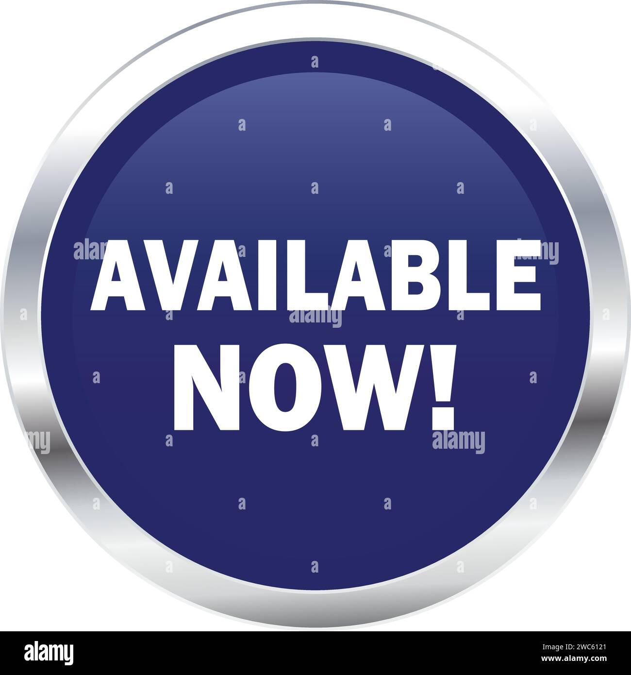 Available Now Button, Available Now sign vector, Available Now Blue icon, Available now banner design Stock Vector