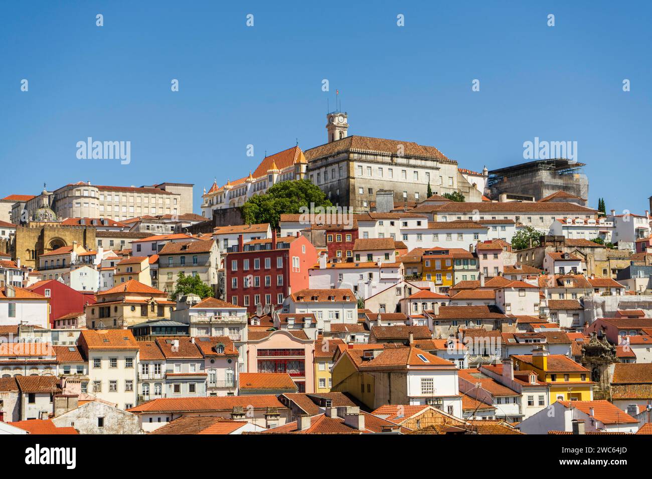 Beautiful view of Coimbra city with university, Portugal Stock Photo