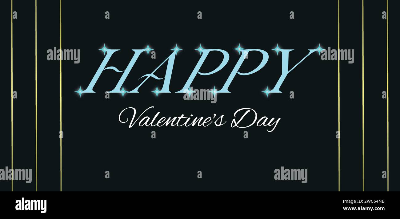 Happy Valentine's Day amazing text illustration design Stock Vector