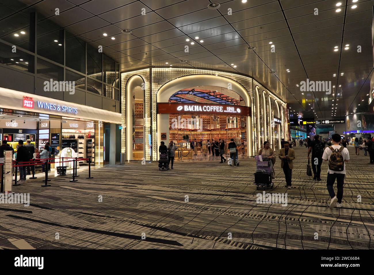Interior view of Terminal 3, Duty Free Shops, Changi Airport Singapore ...