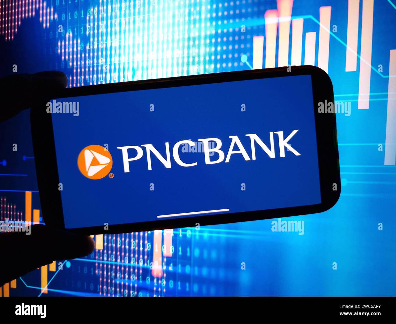 Konskie, Poland January 13, 2024 PNC Bank company logo displayed on