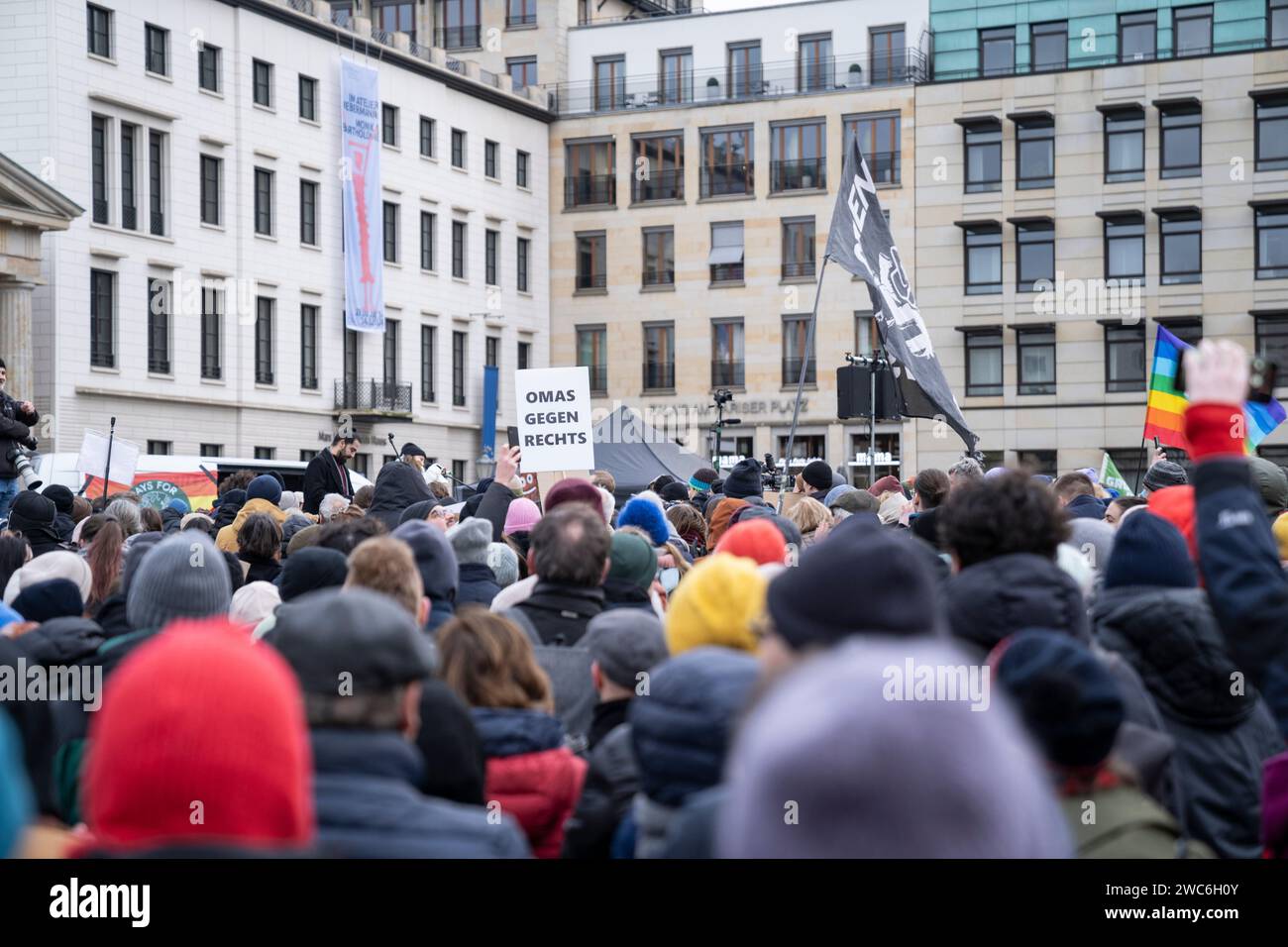 Berlin Protest against AFD right wing and Farmers joining January 2024 ...