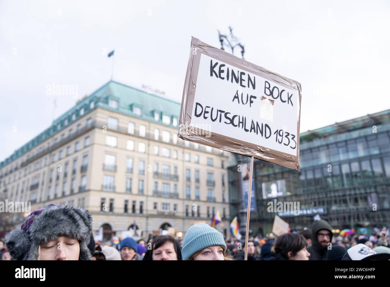 Berlin Protest against AFD right wing and Farmers joining January 2024 ...