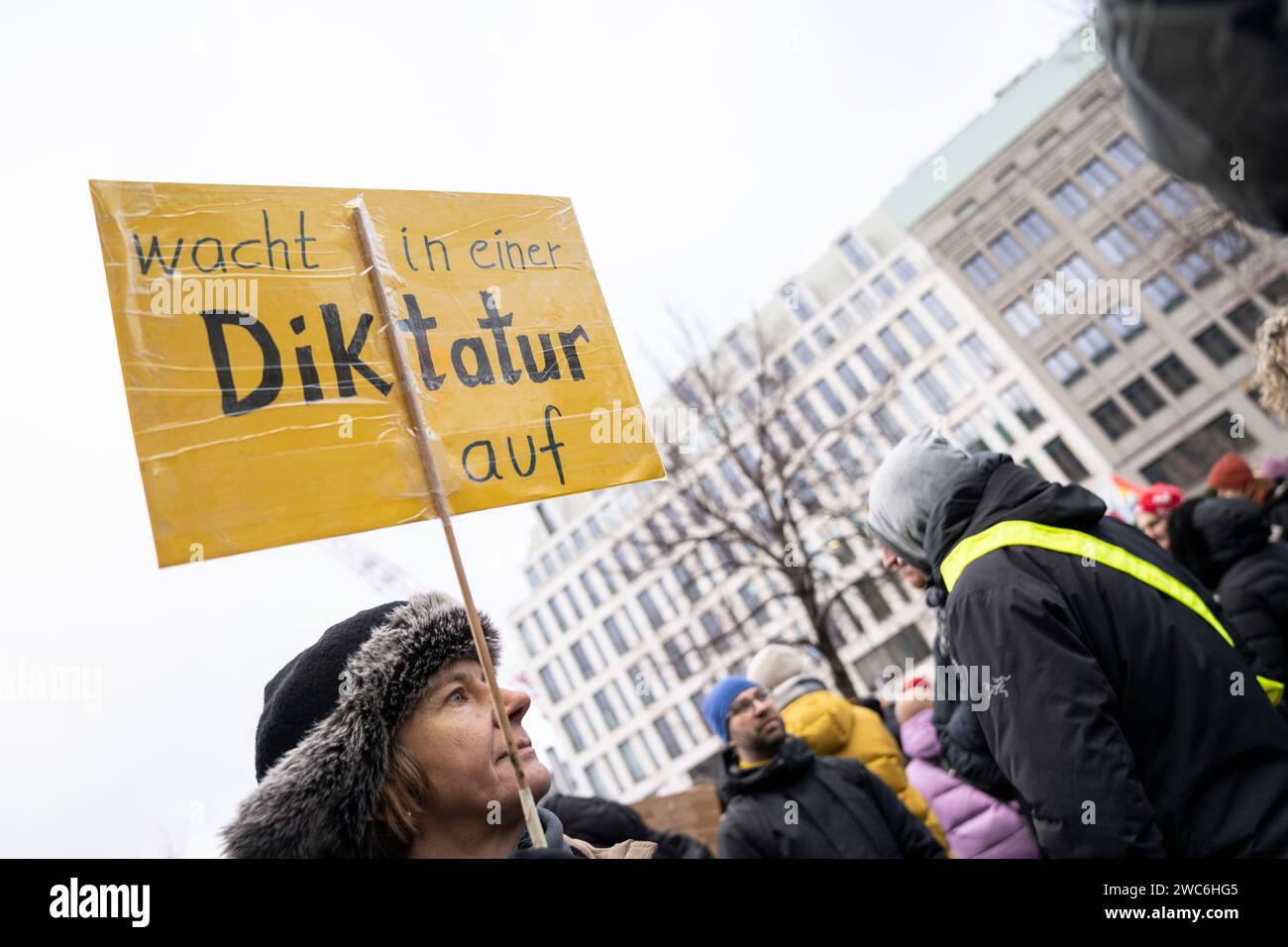 Berlin Protest against AFD right wing and Farmers joining January 2024 ...