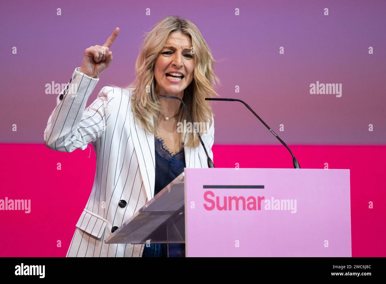 Sumar Jan Madrid, Spain. 14th Jan, 2024. The Second Vice-President and Minister ...
