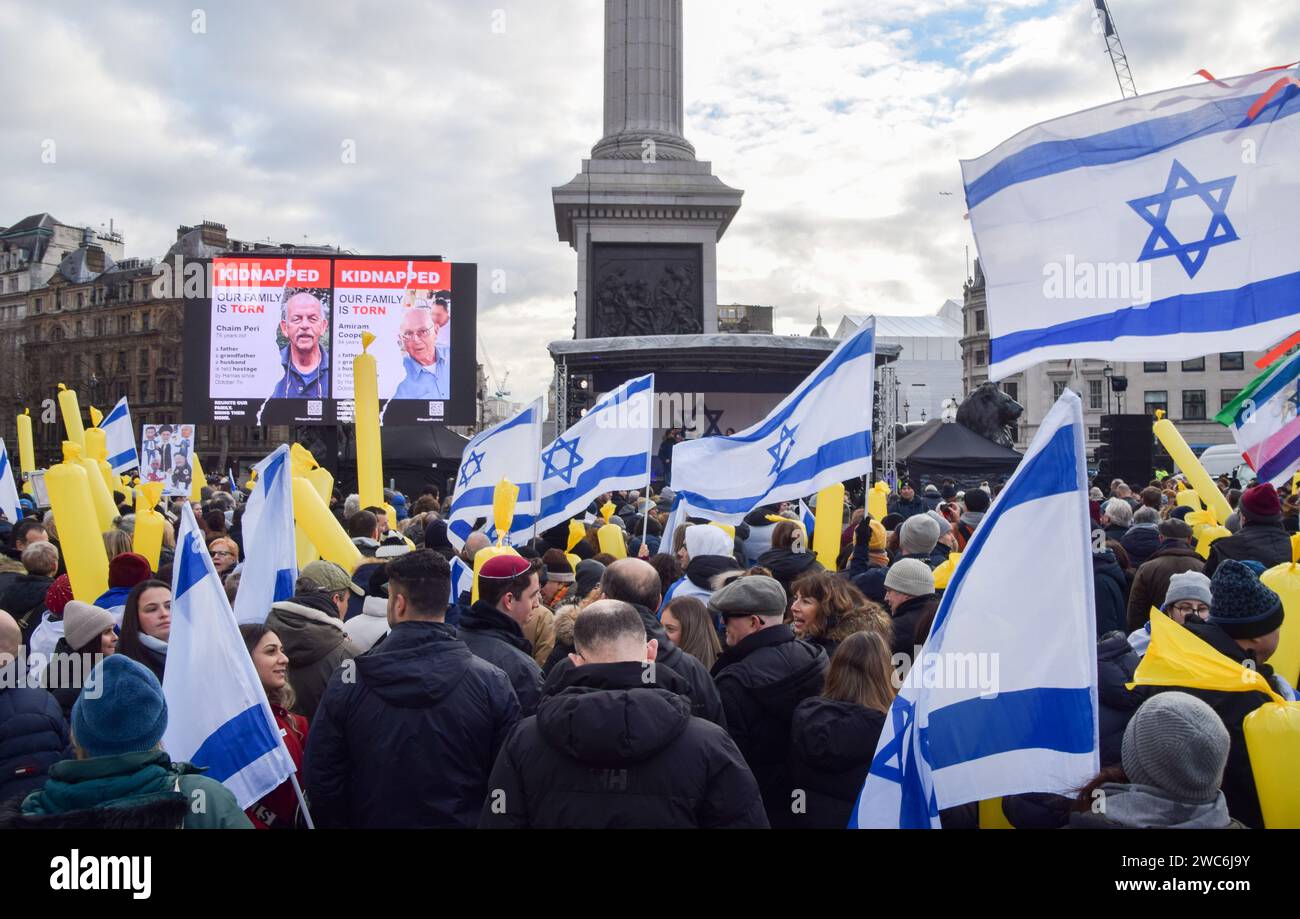 January 14 2024 London England Uk Thousands Of Pro Israel   January 14 2024 London England Uk Thousands Of Pro Israel Protesters Gather In Trafalgar Square To Mark 100 Days Since The Attack By Hamas On Israel On 7 October 2023 Credit Image Vuk Valciczuma Press Wire Editorial Usage Only! Not For Commercial Usage! 2WC6J9Y 