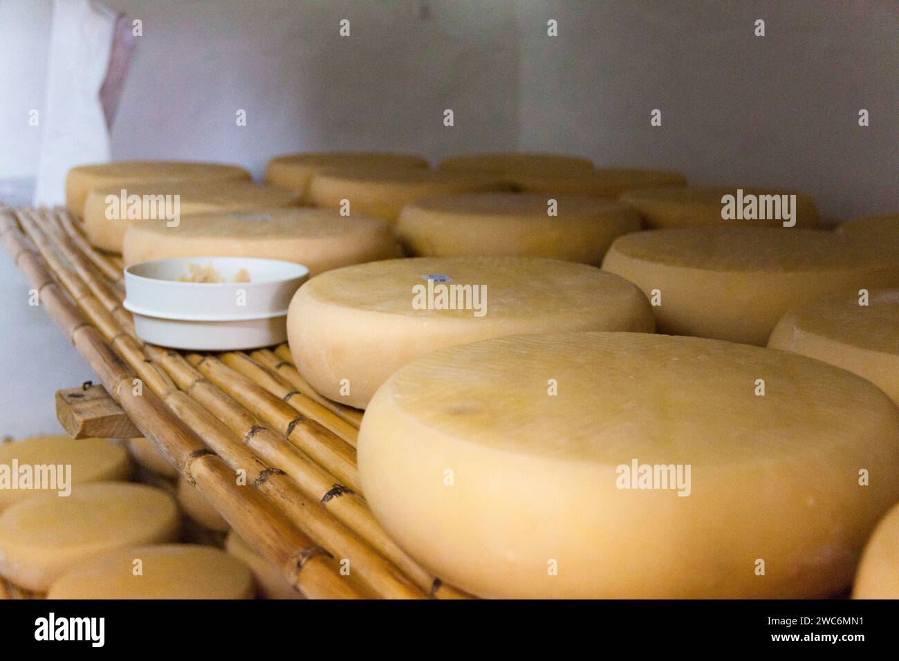 Cheese preserved in cave in Gran Canaria, Spain Stock Photo