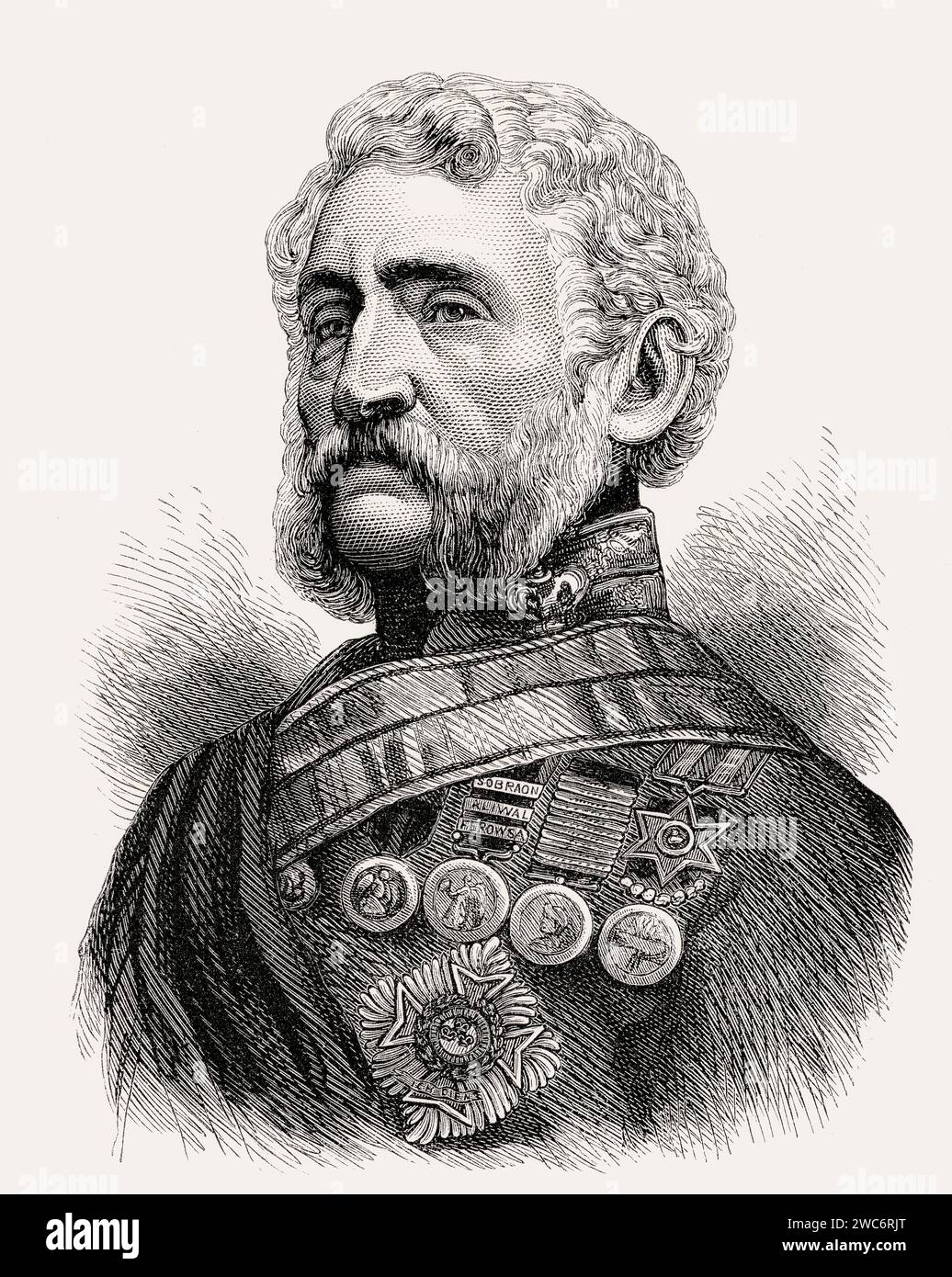 Lieutenant-General Sir Henry George Wakelyn Smith, 1st Baronet, Adjutant-General in India Stock Photo