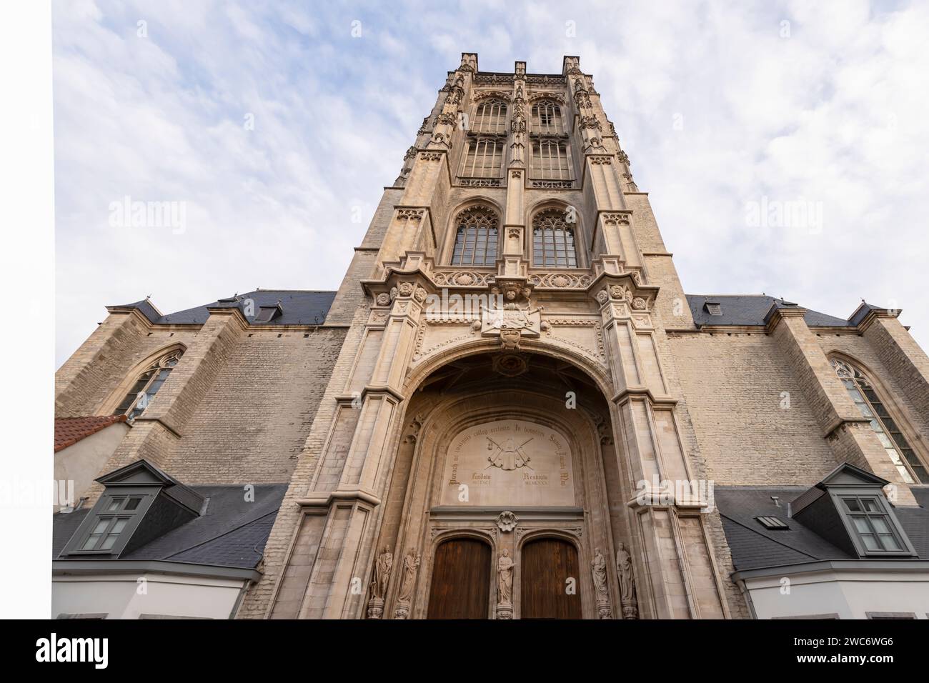 Facade of the St. James Church in the city of Antwerp. Stock Photo
