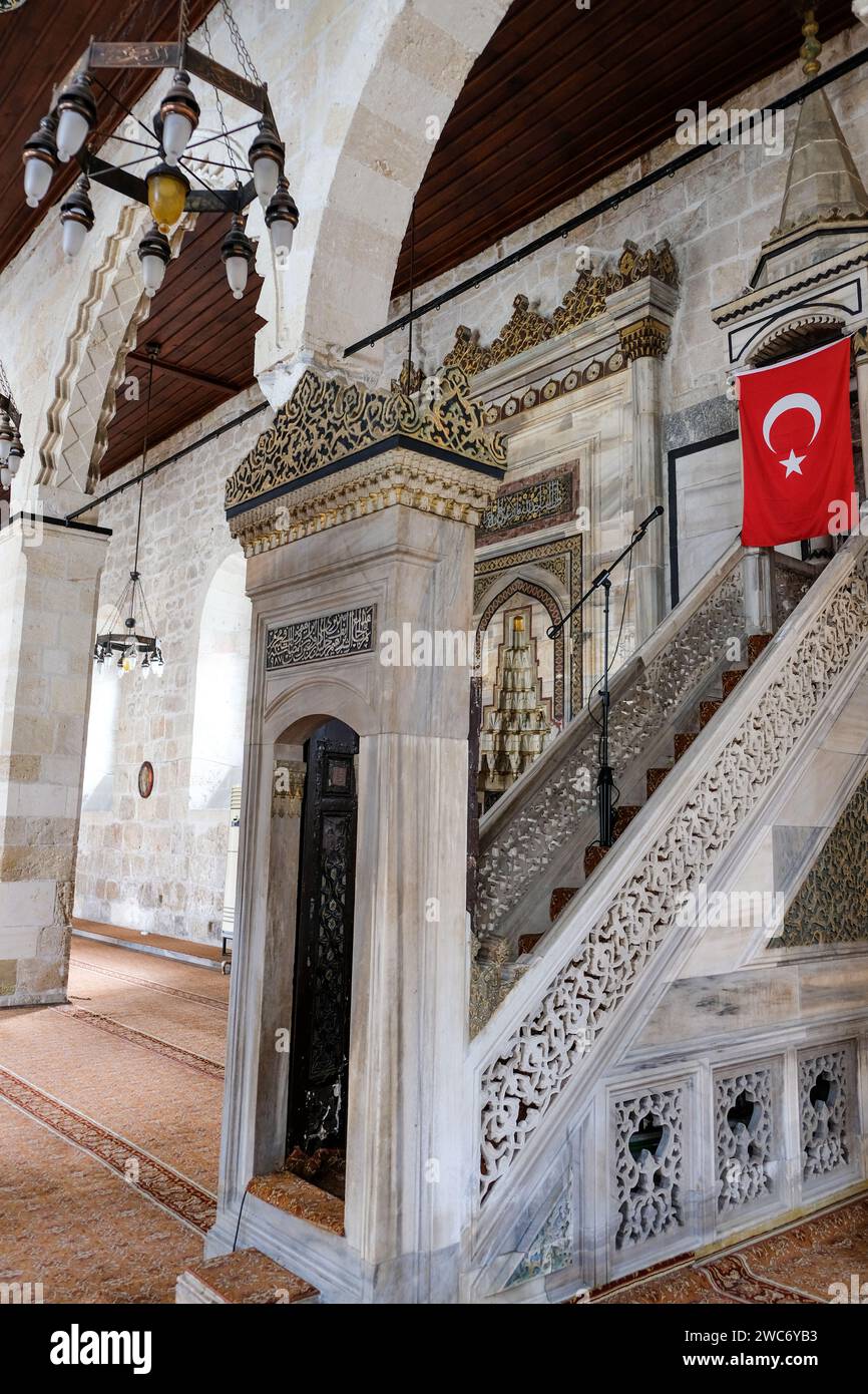The history of the Grand Mosque (tr. Ulu Cami) is a perfect illustration of the turbulent history of the town, where numerous cultures and religions i Stock Photo