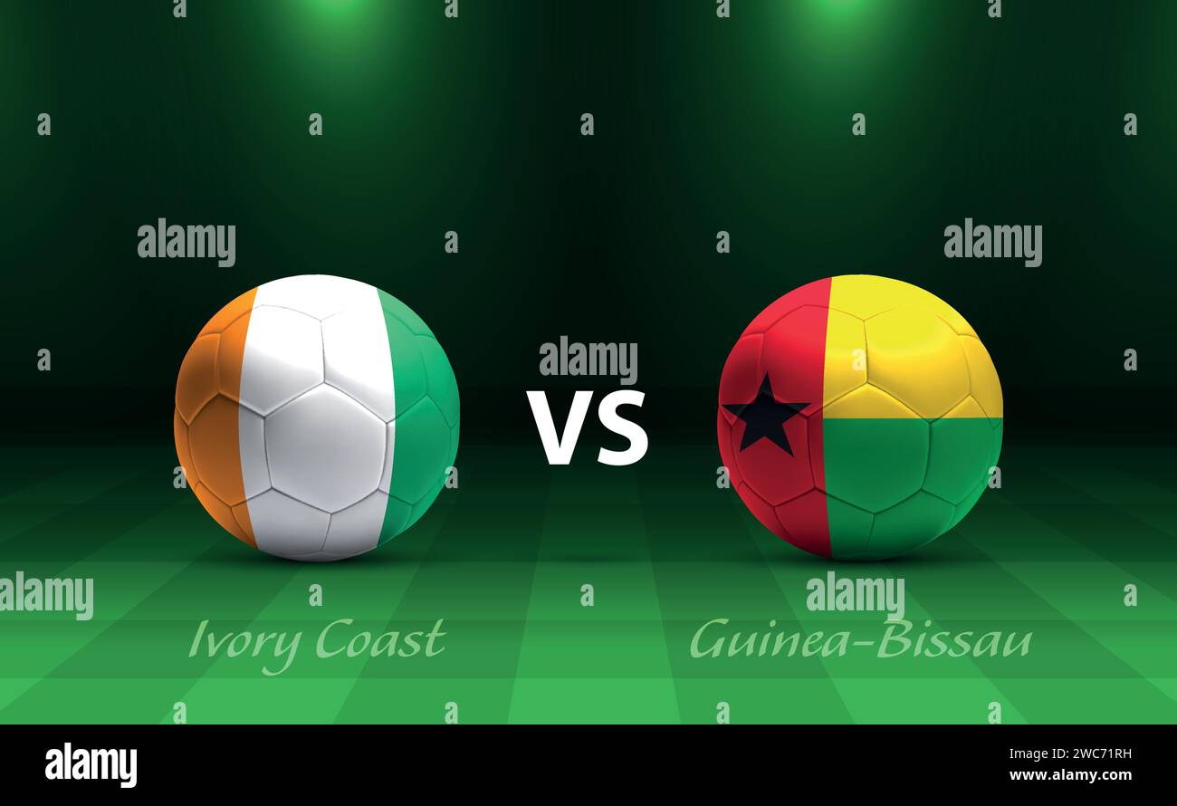 Ivory Coast vs Guinea-Bissau football scoreboard broadcast template for