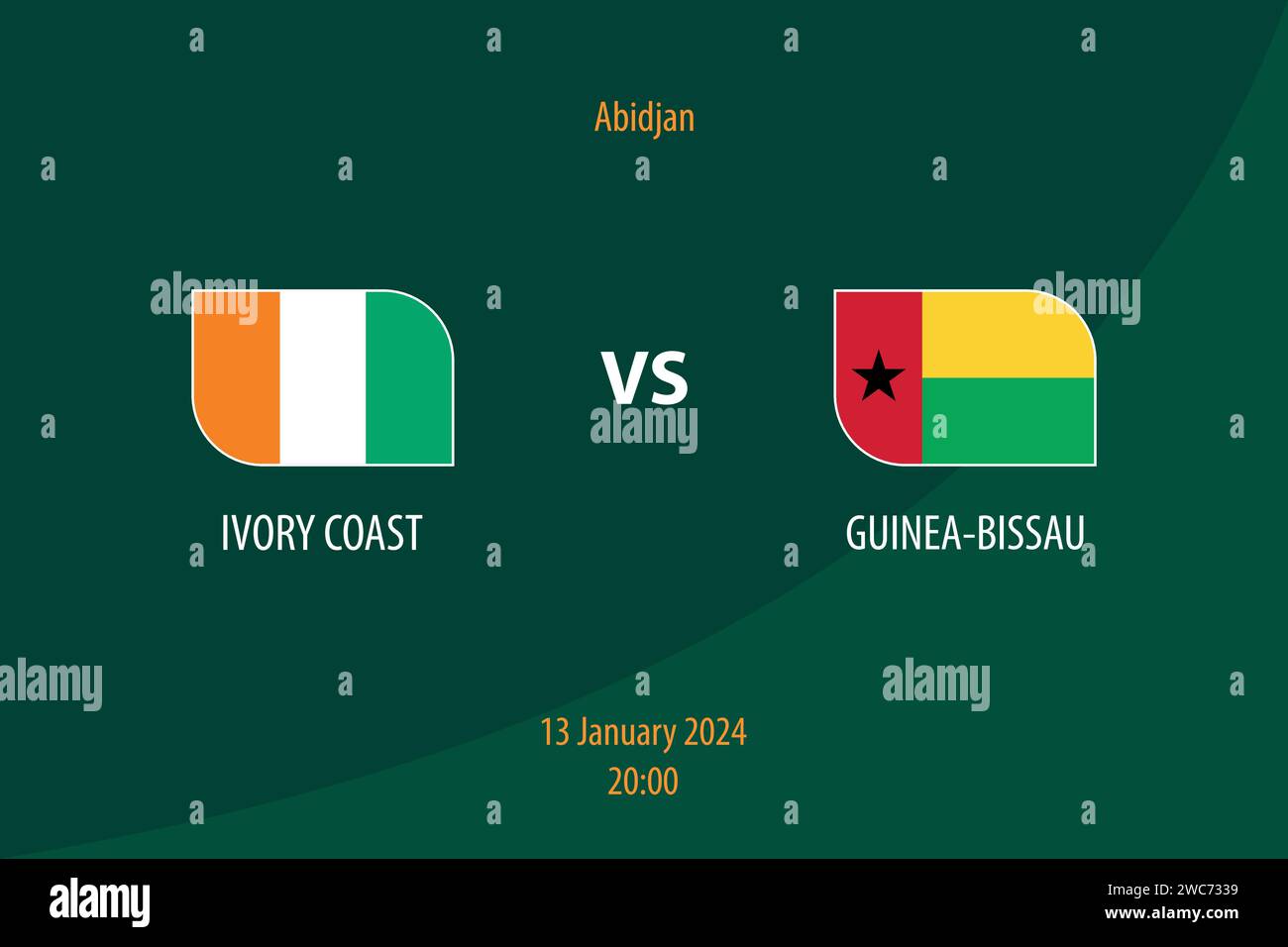 Ivory Coast vs Guinea-Bissau football scoreboard broadcast template for