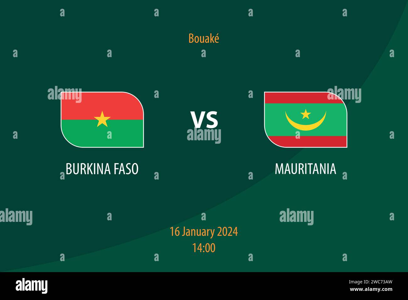 Burkina Faso vs Mauritania football scoreboard broadcast template for