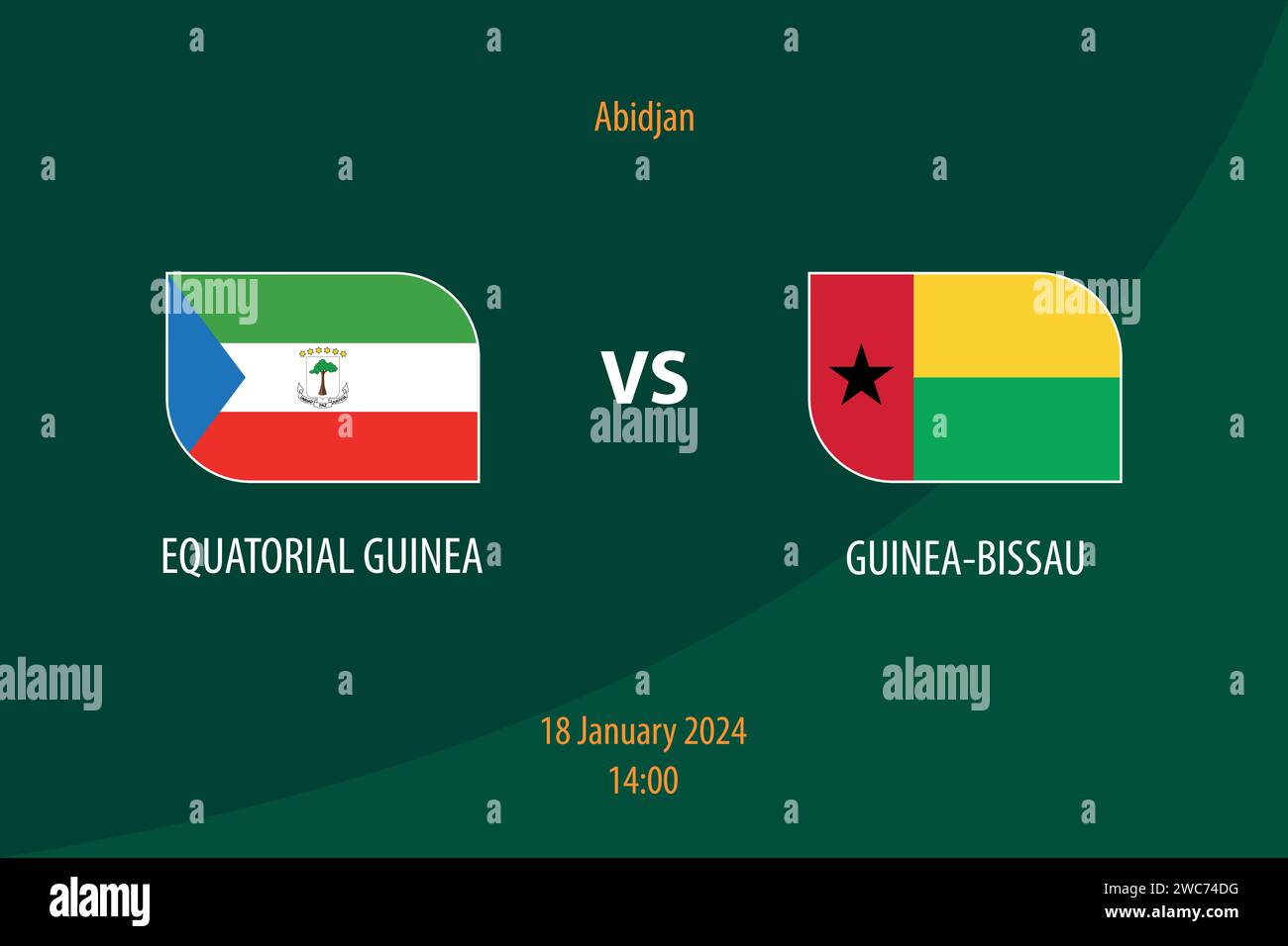 Equatorial Guinea vs Guinea-Bissau football scoreboard broadcast