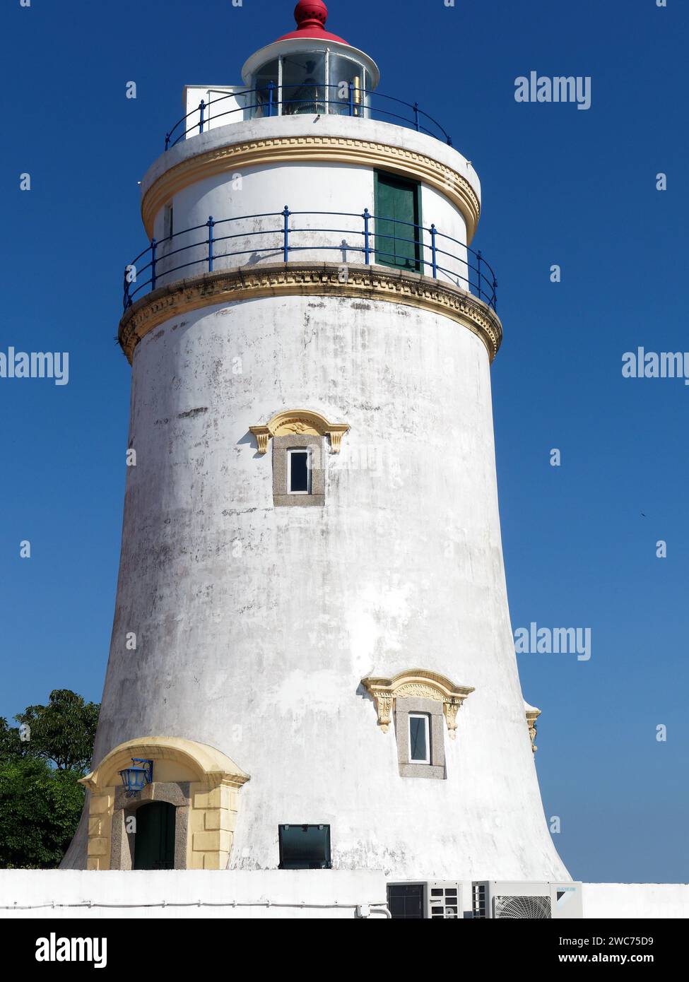 View looking up at the lighthouse inside the Guia Fortress in Macau Stock Photo