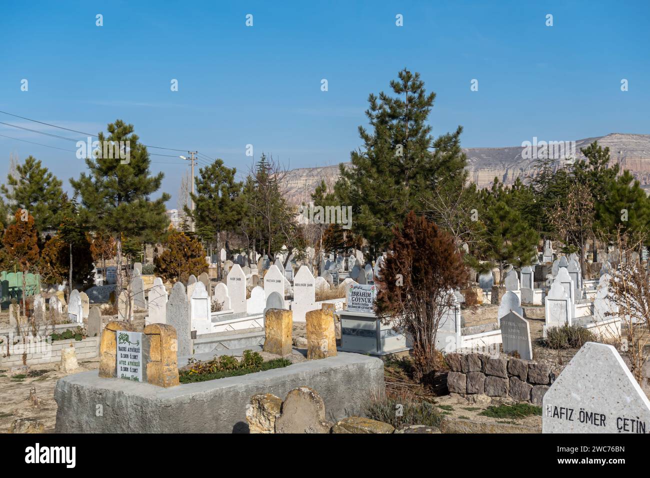 Turkish cemetery in Goreme Cappadocia Turkey Stock Photo Alamy