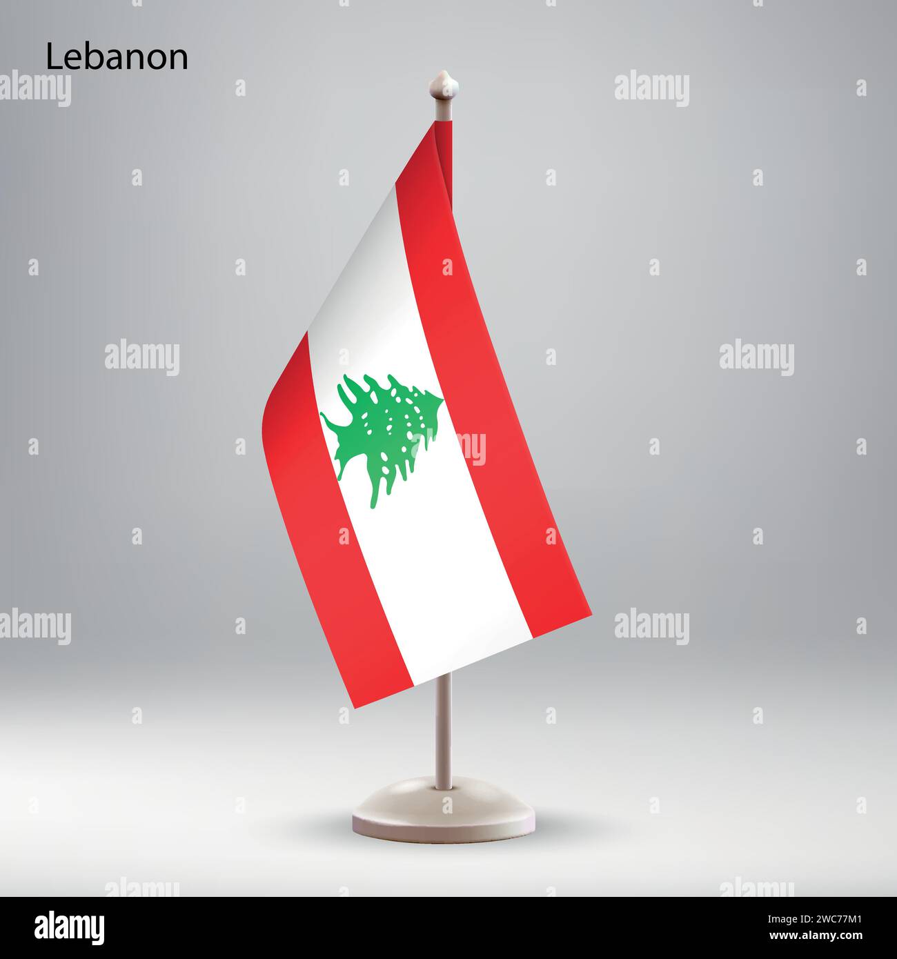 Flag of Lebanon hanging on a flag stand. Usable for summit or